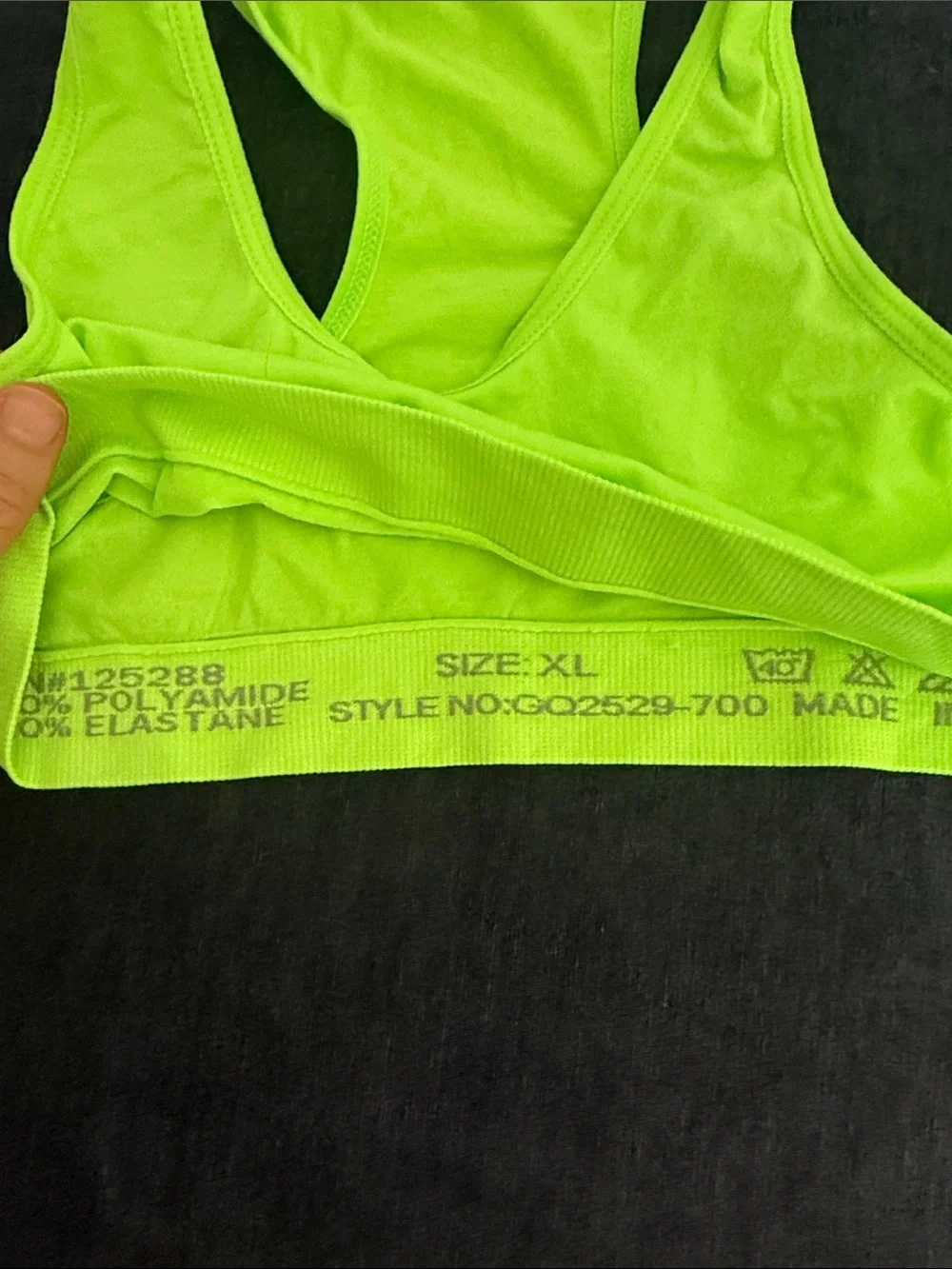 Set of 3- like new Neon Sports Bra Trio - Yellow, Pink, Lime (youth sx XL)